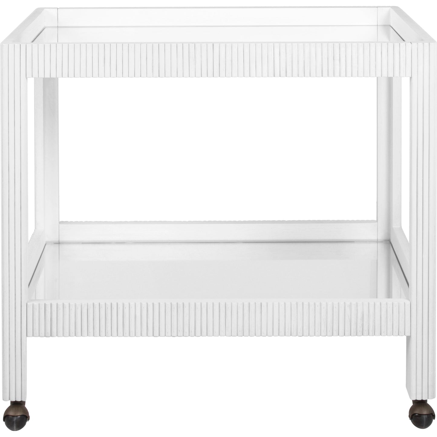 002 SI-2018978 | Additional Silo | Otis Fluted Bar Cart by Worlds Away in white washed oak. Made from unique in a modern style.