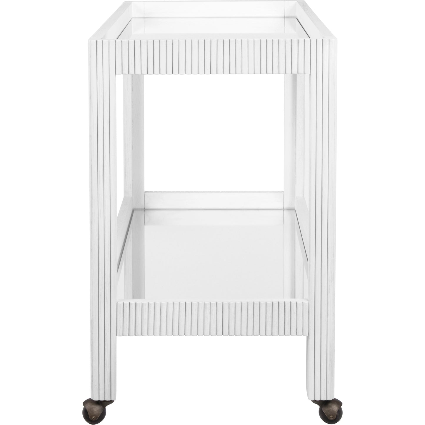 003 SI-2018978 | Additional Silo | Otis Fluted Bar Cart by Worlds Away in white washed oak. Made from unique in a modern style.