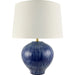 Otaki Accent Table Lamp by Surya in white, translucent, metallic gold, navy. Made from ceramic, linen, polyester, iron in a modern style.