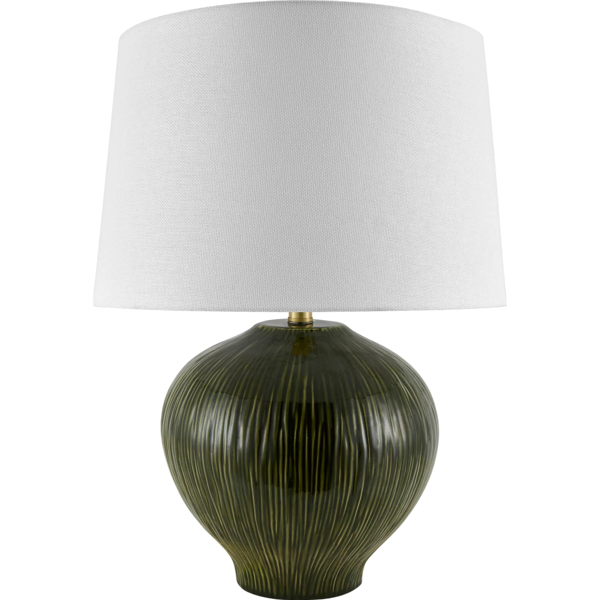 Otaki Accent Table Lamp by Surya in white, translucent, metallic gold, navy. Made from ceramic, linen, polyester, iron in a modern style.
