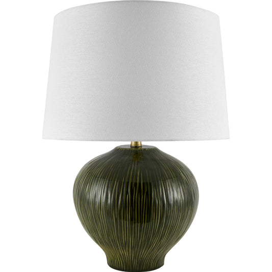 Otaki Accent Table Lamp by Surya. Made from ceramic, linen, polyester, iron in a unique style.