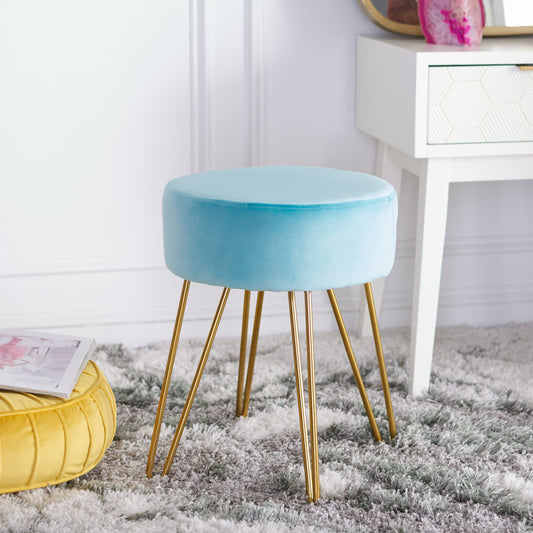 Abrea Ottoman by Safavieh. Made from plywood, velvet, iron in a modern style.