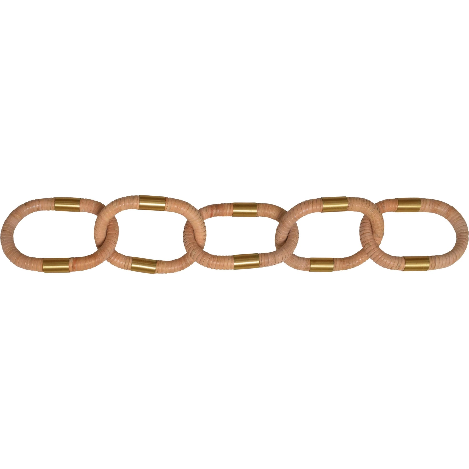Otto Oval Natural Rattan Decorative Chain by Worlds Away in rattan, brass. Made from rattan, metal in a modern style.