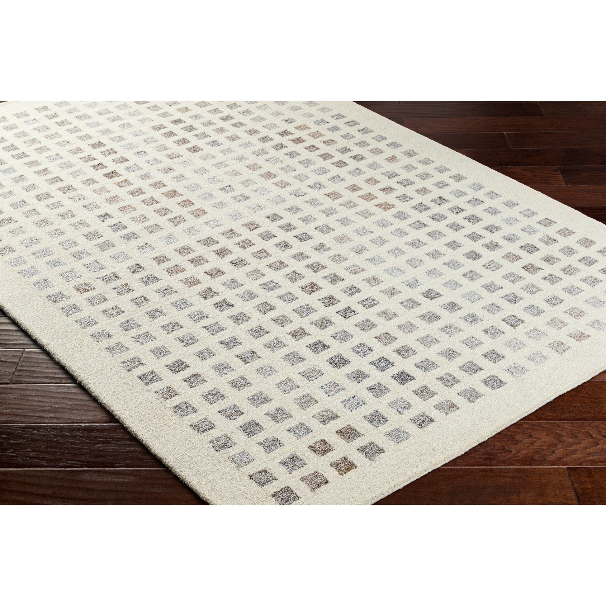 Ottawa Rug by Livabliss in beige, gray, brown, light gray. Made from main: 73% wool, main: 27% recycled pet yarn in a modern style.