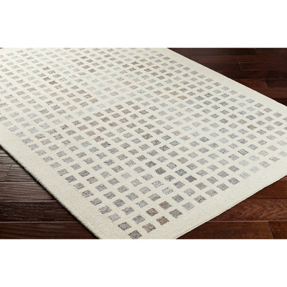 Ottawa Rug by Livabliss in beige, gray, brown, light gray. Made from main: 73% wool, main: 27% recycled pet yarn in a modern style.