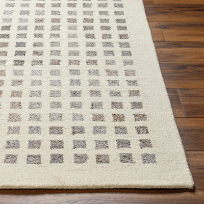 Ottawa Rug by Livabliss in beige, gray, brown, light gray. Made from main: 73% wool, main: 27% recycled pet yarn in a modern style.