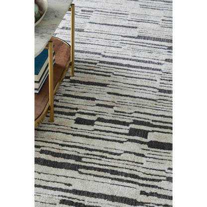 Gilmore Stripes GIL39UPF Rug by Feizy in ivory, black. Made from polypropylene in a unique style.