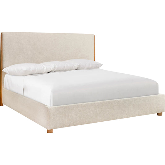 Loft Brasea Panel Bed by Bernhardt in beige, tan. Made from fabric, wood in a unique style.