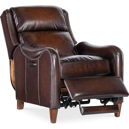 Carrington Power Recliner w/Power Headrest by Hooker Furniture in dark wood. Made from unique in a traditional style.