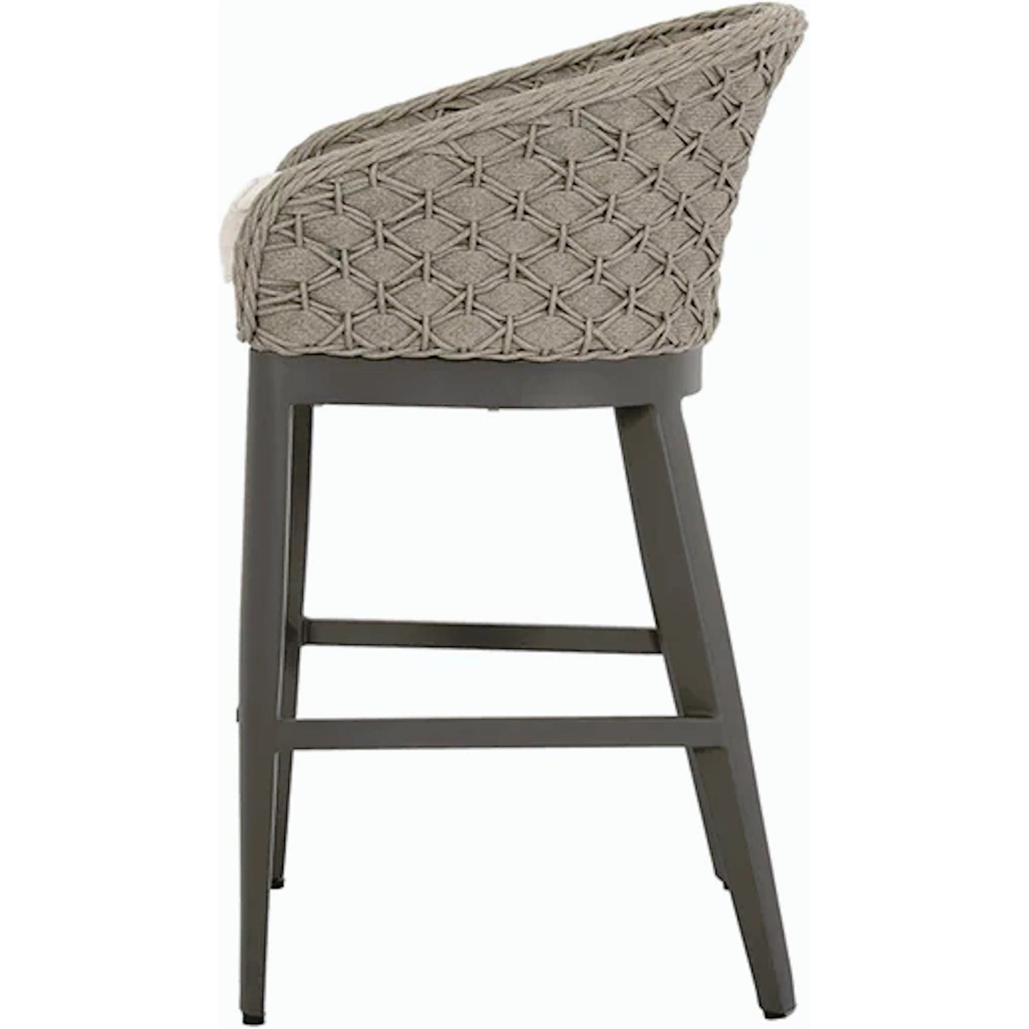 006 SI-2167087 | Additional Silo | Marbella Outdoor Barstool by Sunset West in graphite. Made from olefin rope in a modern style.