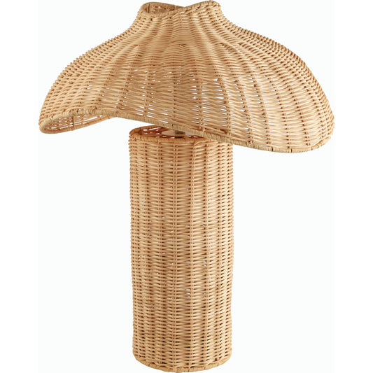 Ouen Accent Lamp - 524606 by Surya in body: wood, shade: cream, cord: translucent and natural. Made from rattan in a cottage & farmhouse style.