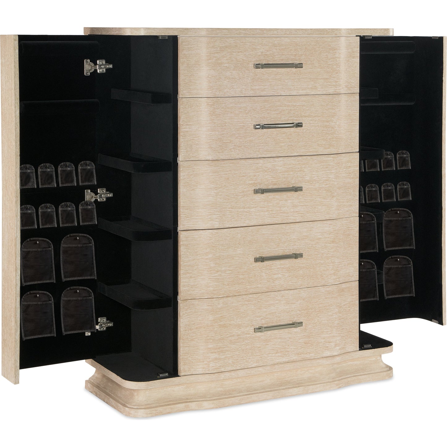 002 SI-2028947 | Additional Silo | Nouveau Chic Five Drawer Chest by Hooker Furniture in sandstone. Made from oak veneers, cedar in a modern style.