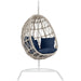 Dana Outdoor Rope Hanging Club Chair by Sunset West in whites/creams/beiges. Made from olefin rope in a coastal style.