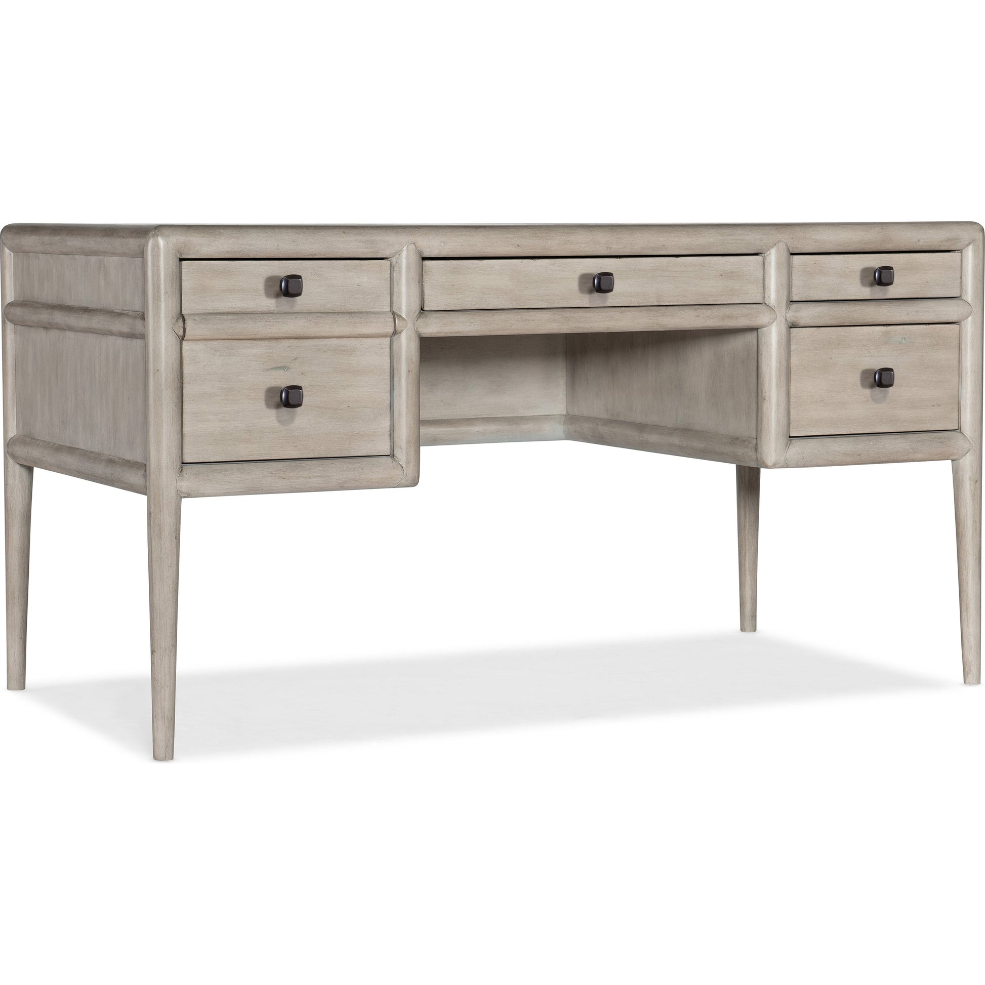 Burnham Writing Desk by Hooker Furniture in grey mink. Made from alder veneers with knots in a modern style.