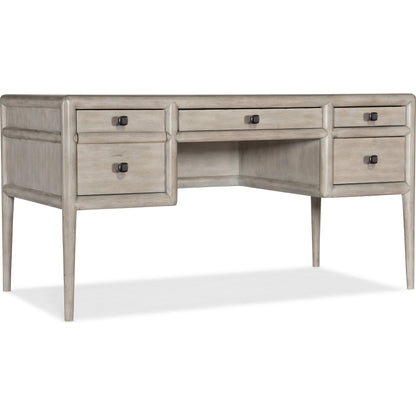 Burnham Writing Desk by Hooker Furniture in grey mink. Made from alder veneers with knots in a modern style.