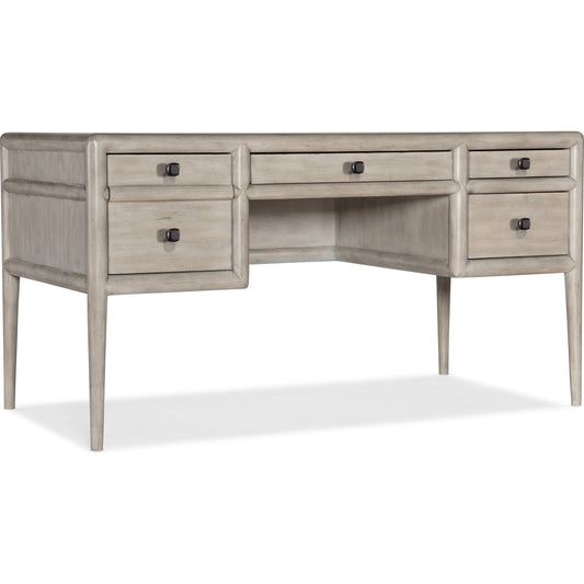Burnham Writing Desk by Hooker Furniture in grey mink. Made from alder veneers with knots in a modern style.