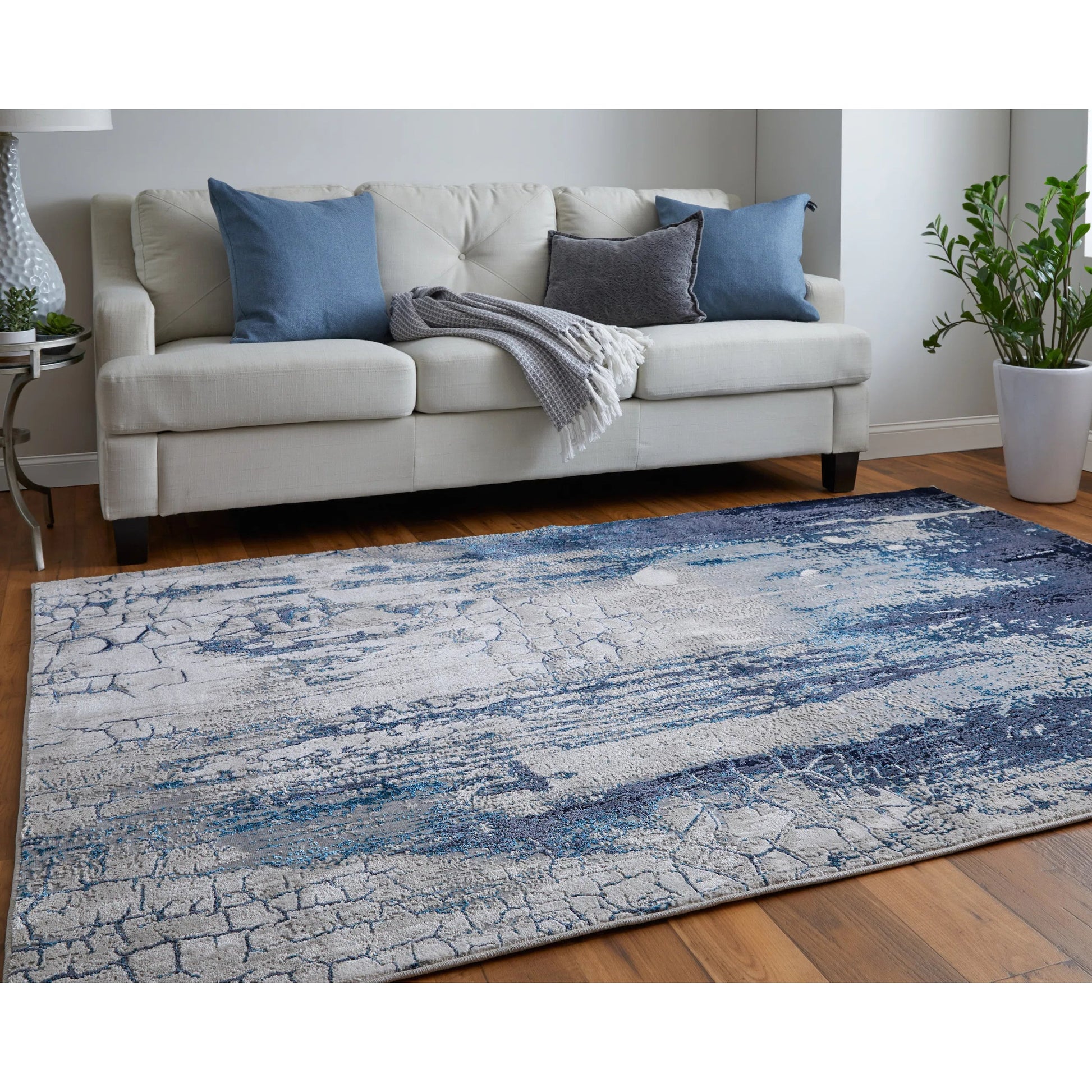 Indio Rug - 39H2F by Feizy in ivory, blue, black. Made from unique in a unique style.