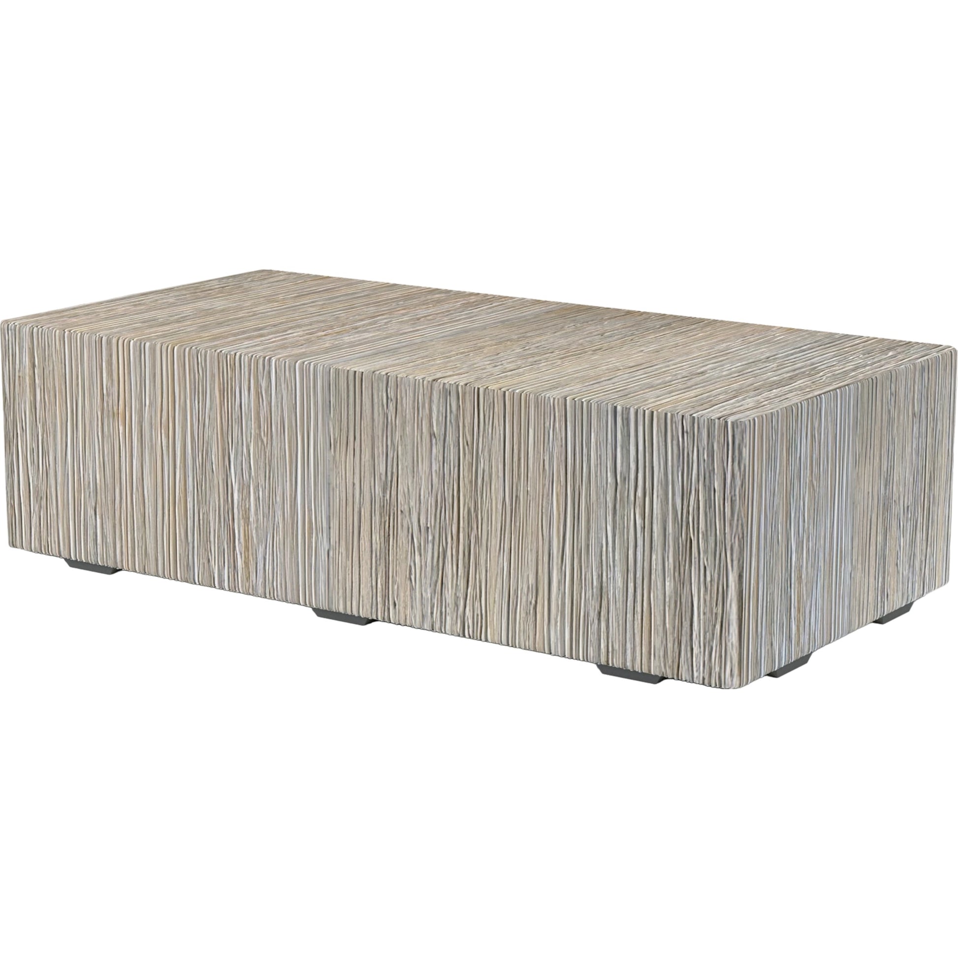 Madera Outdoor Coffee Table by Sunset West in wood. Made from gfr concrete in a modern style.