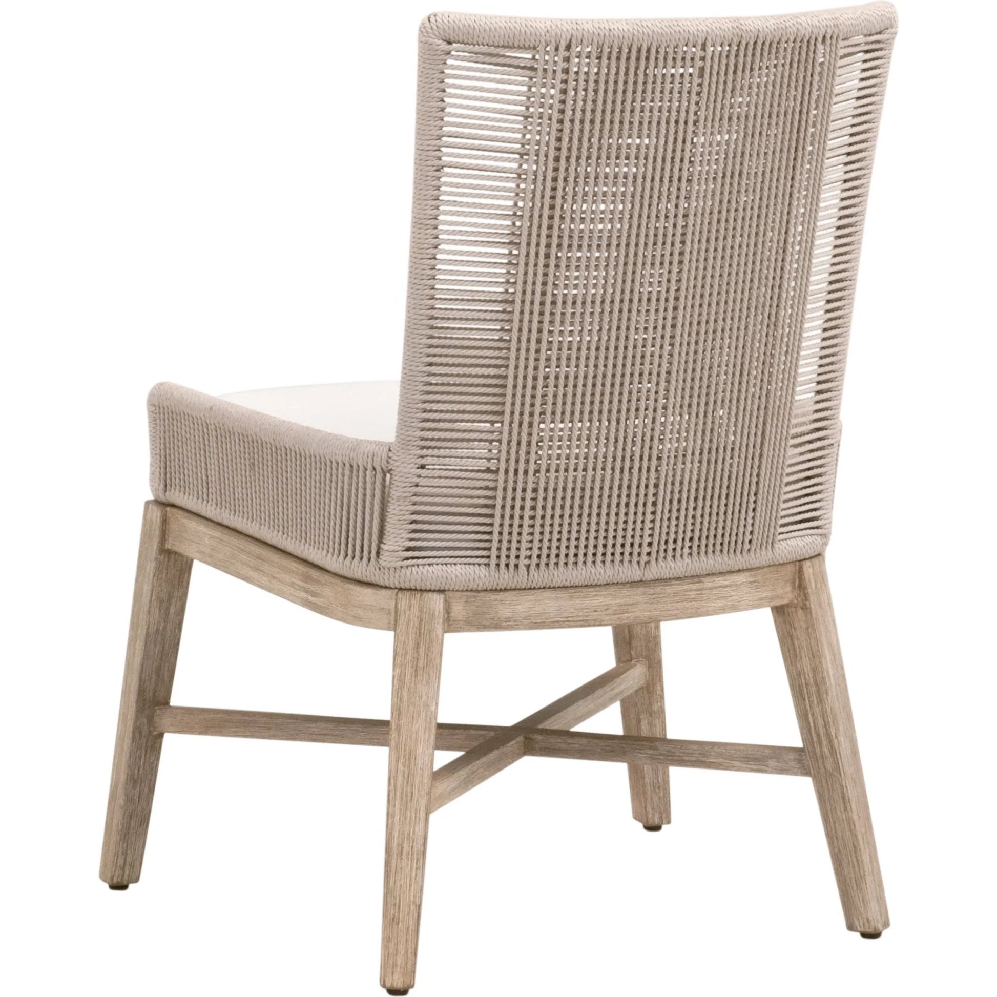 Overlay Dining Chair (Set of 2) by Essentials For Living in oyster twist rope, livesmart peyton, pearl, natural gray mahogany. Made from solid mahogany wood, aluminum in a transitional style.