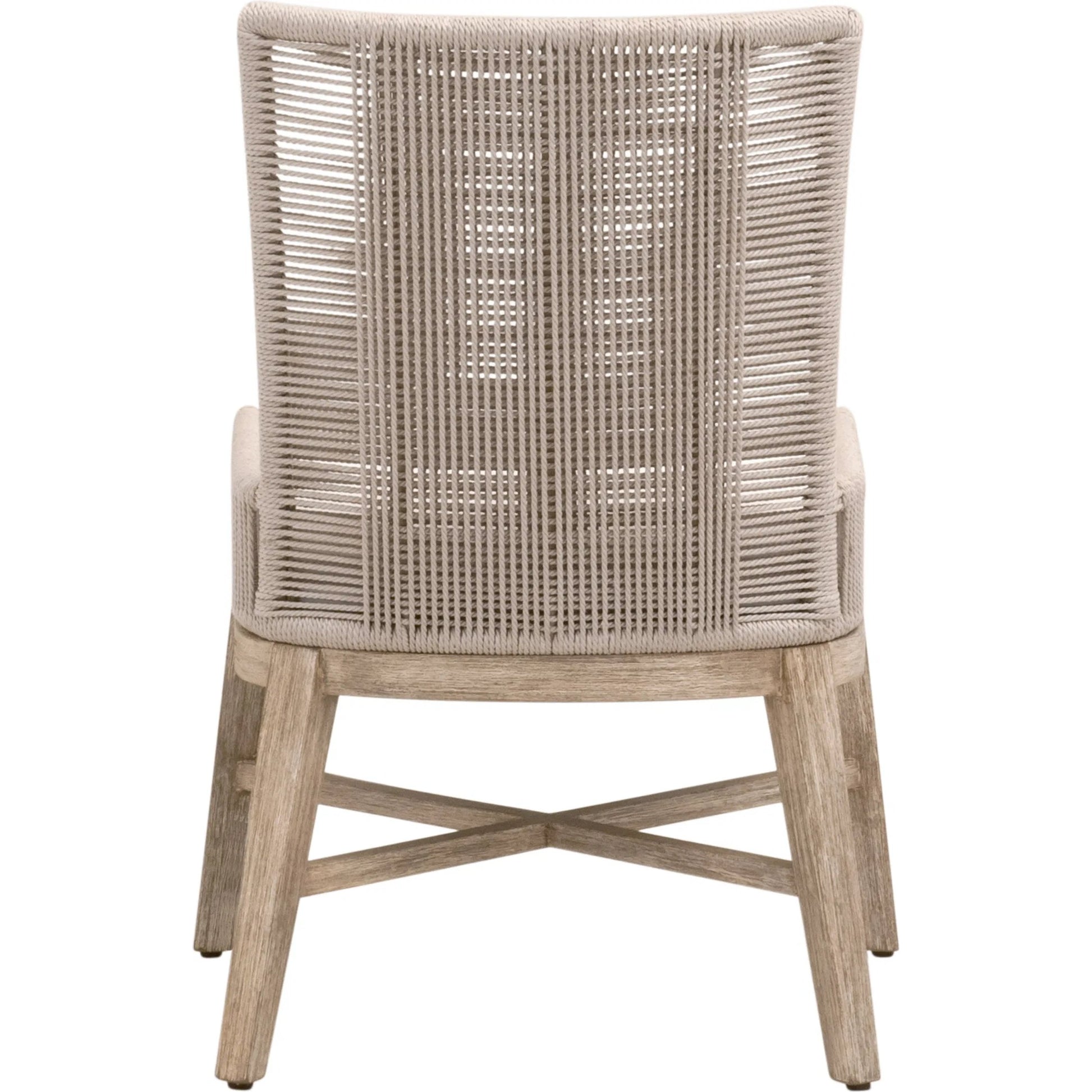 Overlay Dining Chair (Set of 2) by Essentials For Living in oyster twist rope, livesmart peyton, pearl, natural gray mahogany. Made from solid mahogany wood, aluminum in a transitional style.