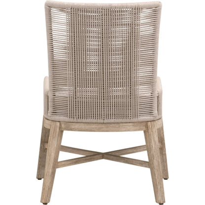 Overlay Dining Chair (Set of 2) by Essentials For Living in oyster twist rope, livesmart peyton, pearl, natural gray mahogany. Made from solid mahogany wood, aluminum in a transitional style.