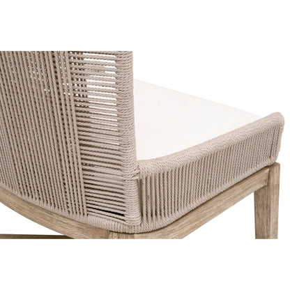 Overlay Dining Chair (Set of 2) by Essentials For Living in oyster twist rope, livesmart peyton, pearl, natural gray mahogany. Made from solid mahogany wood, aluminum in a transitional style.