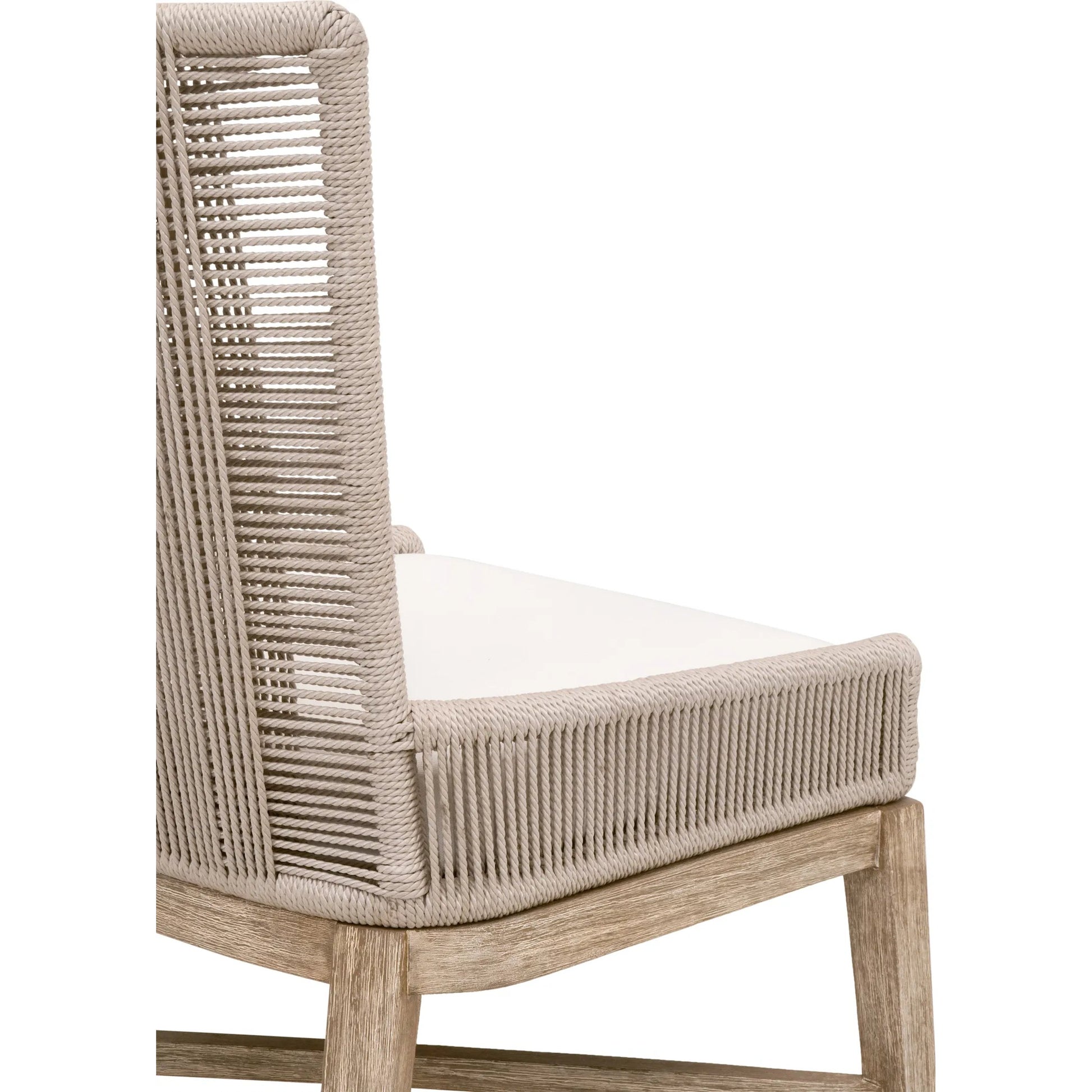 Overlay Dining Chair (Set of 2) by Essentials For Living in oyster twist rope, livesmart peyton, pearl, natural gray mahogany. Made from solid mahogany wood, aluminum in a transitional style.