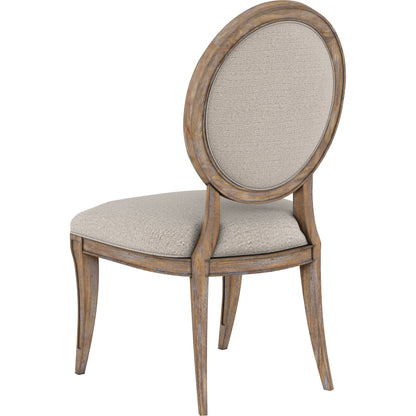 Architrave Oval Side Chair (Set of 2) by A.R.T. Furniture in almond. Made from parawood solids, foam, fabric in a modern style.