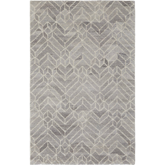 Asher Transitional Geometric Rug - 8769F by Feizy in taupe, gray, ivory. Made from wool, viscose in a unique style.