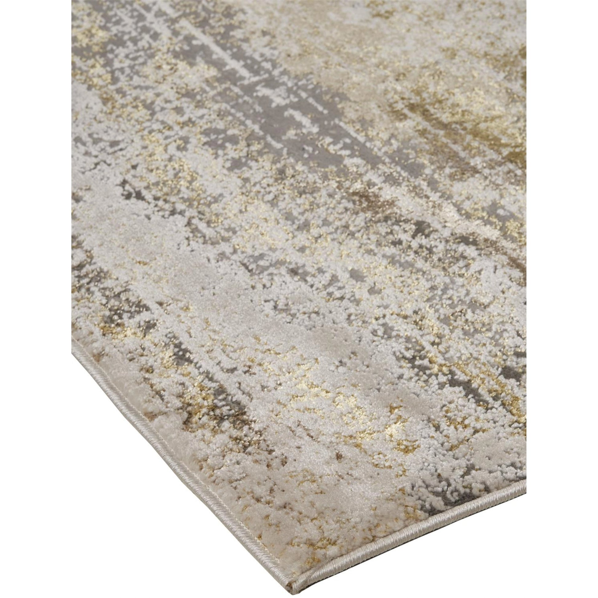 Aura Rug - 3735F by Feizy in gold, gray, ivory. Made from polyester, polypropylene in a unique style.