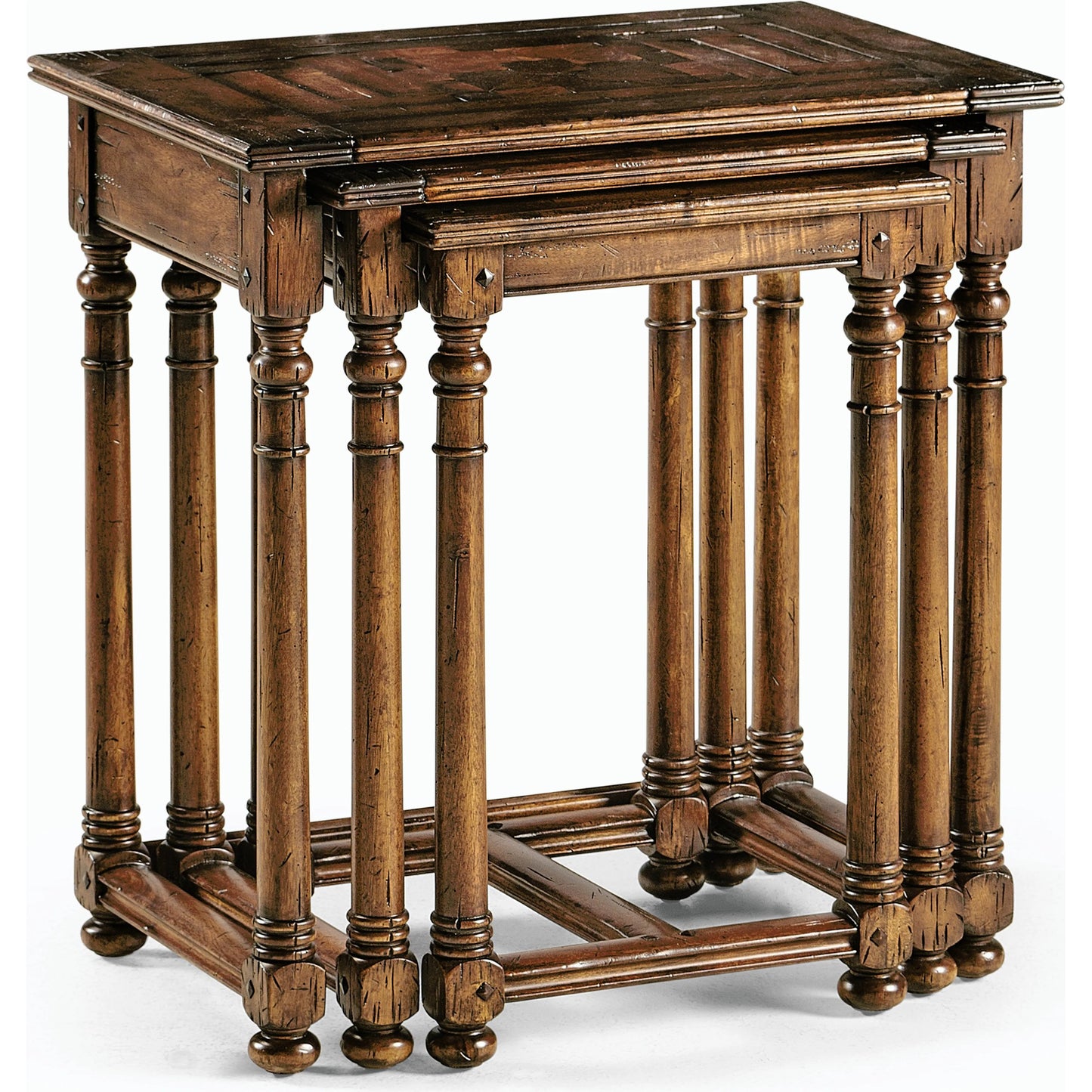 001 SR-846941 | Primary Silo | Casual Accents Huntingdon 3 Piece Nesting Tables by Jonathan Charles in country oyster. Made from acacia in a traditional style.