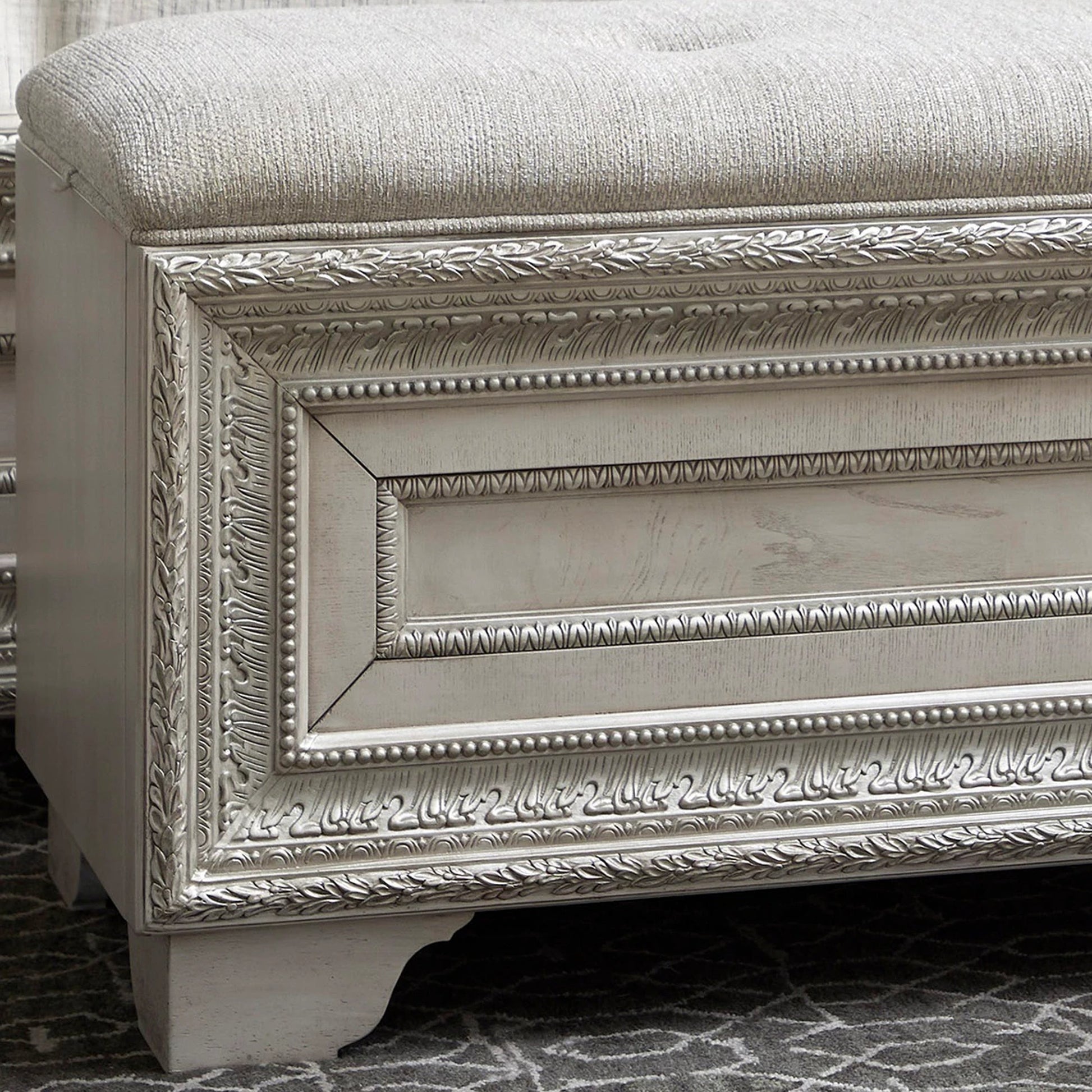 Camila Bed by Pulaski Furniture in semi-transparent creamy white. Made from ash veneers in a modern style.