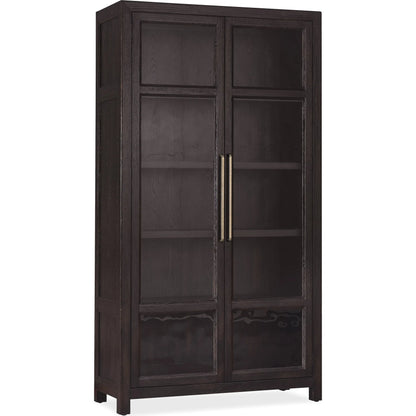 Driftwood Display Cabinet by Hooker Furniture. Made from oak solids, oak veneers, seeded glass, fabric, 100% polyester in a transitional style.