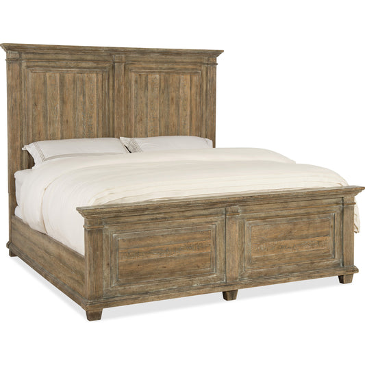 Laurier Bed by Hooker Furniture in soft brown. Made from white oak veneers in a cottage & farmhouse style.
