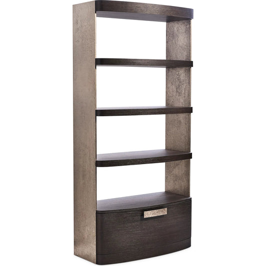 001 SI-2626354 | Primary Silo | Geneve Open Back Etagere by Bernhardt in brown, silver. Made from wood, metal in a unique style.