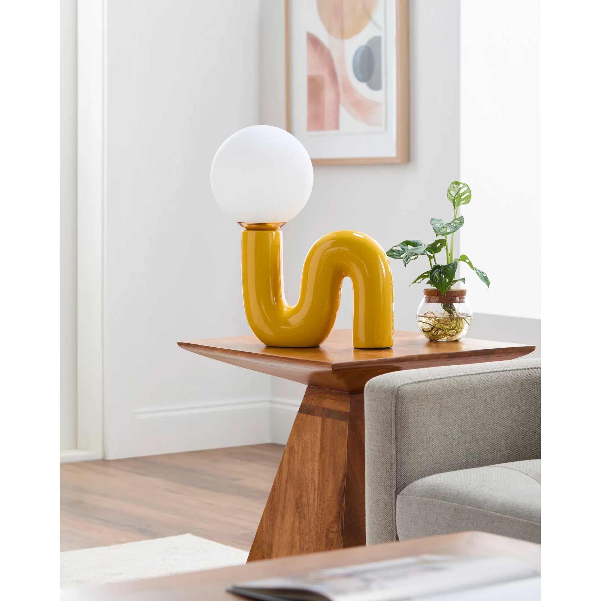 Oyri Accent Table Lamp by Livabliss in glazed. Made from ceramic, glass, polystyrene in a eclectic & global style.