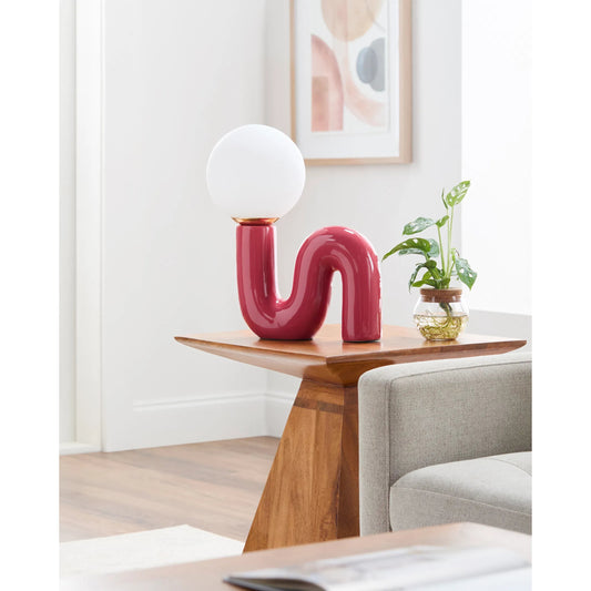 Oyri Accent Table Lamp by Livabliss in glazed. Made from ceramic, glass, polystyrene in a unique style.