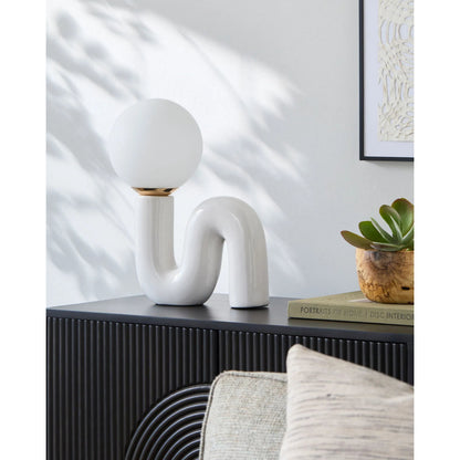 Oyri Accent Table Lamp by Livabliss in glazed. Made from ceramic, glass, polystyrene in a eclectic & global style.
