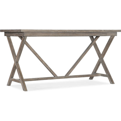 Commerce & Market Trestle Desk by Hooker Furniture in light wood. Made from oak solids in a cottage & farmhouse style.