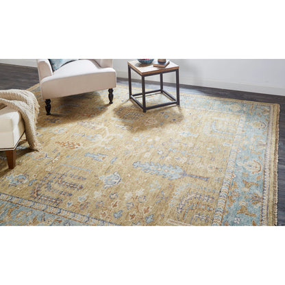 Carrington Traditional Oriental Rug - 6501F by Feizy in gold, blue, gray. Made from wool in a unique style.
