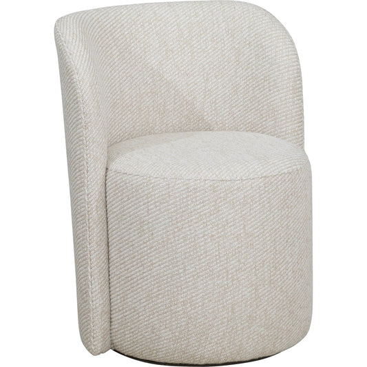Socrates Barrell Back Dining Chair by Fairfield Chair in cream and oatmeal. Made from rubberwood solids in a modern style.