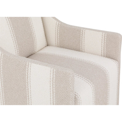 Halston Arm Chair by Fairfield Chair in cream and oatmeal. Made from rubberwood solids in a unique style.