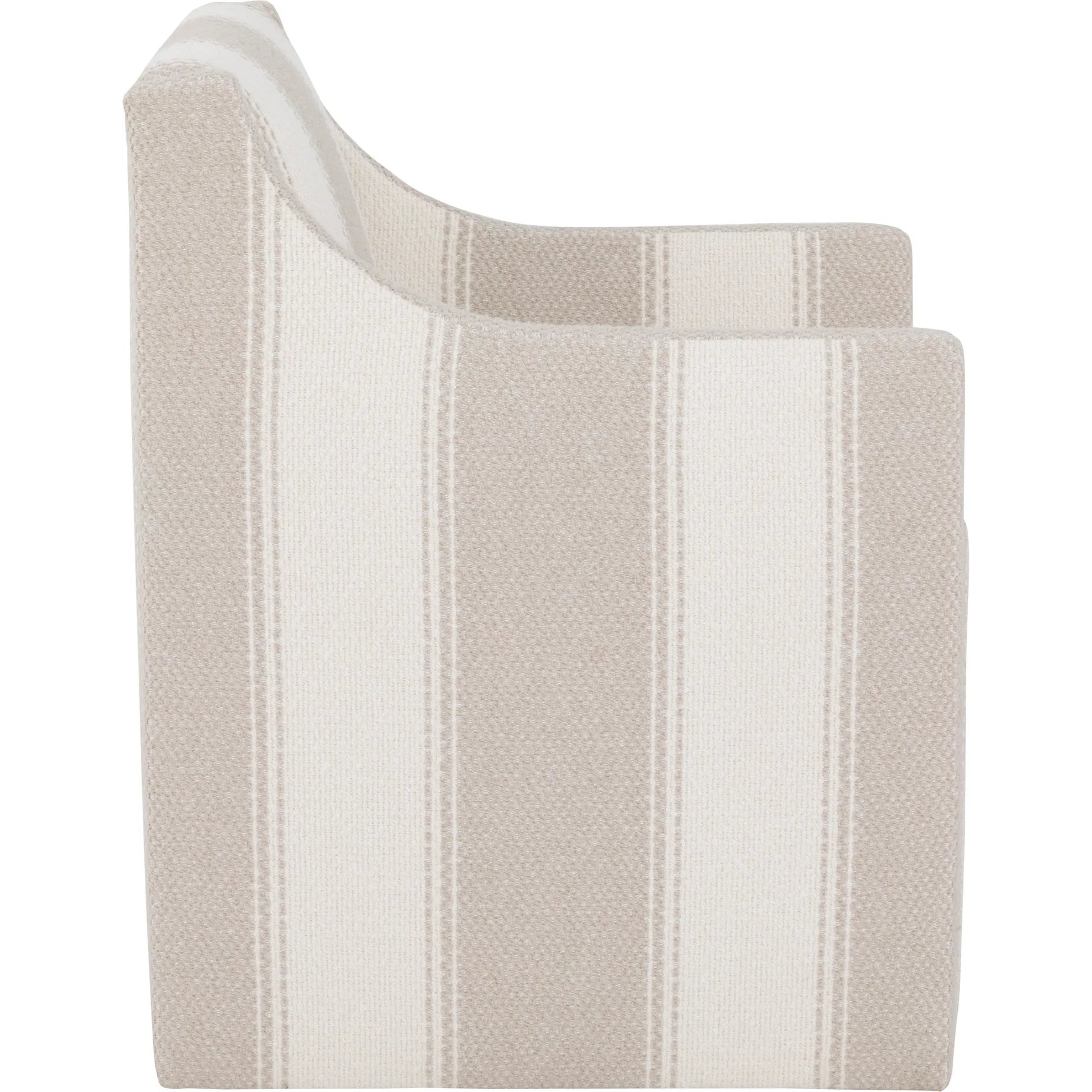 Halston Arm Chair by Fairfield Chair in cream and oatmeal. Made from rubberwood solids in a unique style.