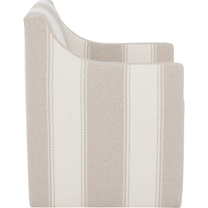 Halston Arm Chair by Fairfield Chair in cream and oatmeal. Made from rubberwood solids in a unique style.