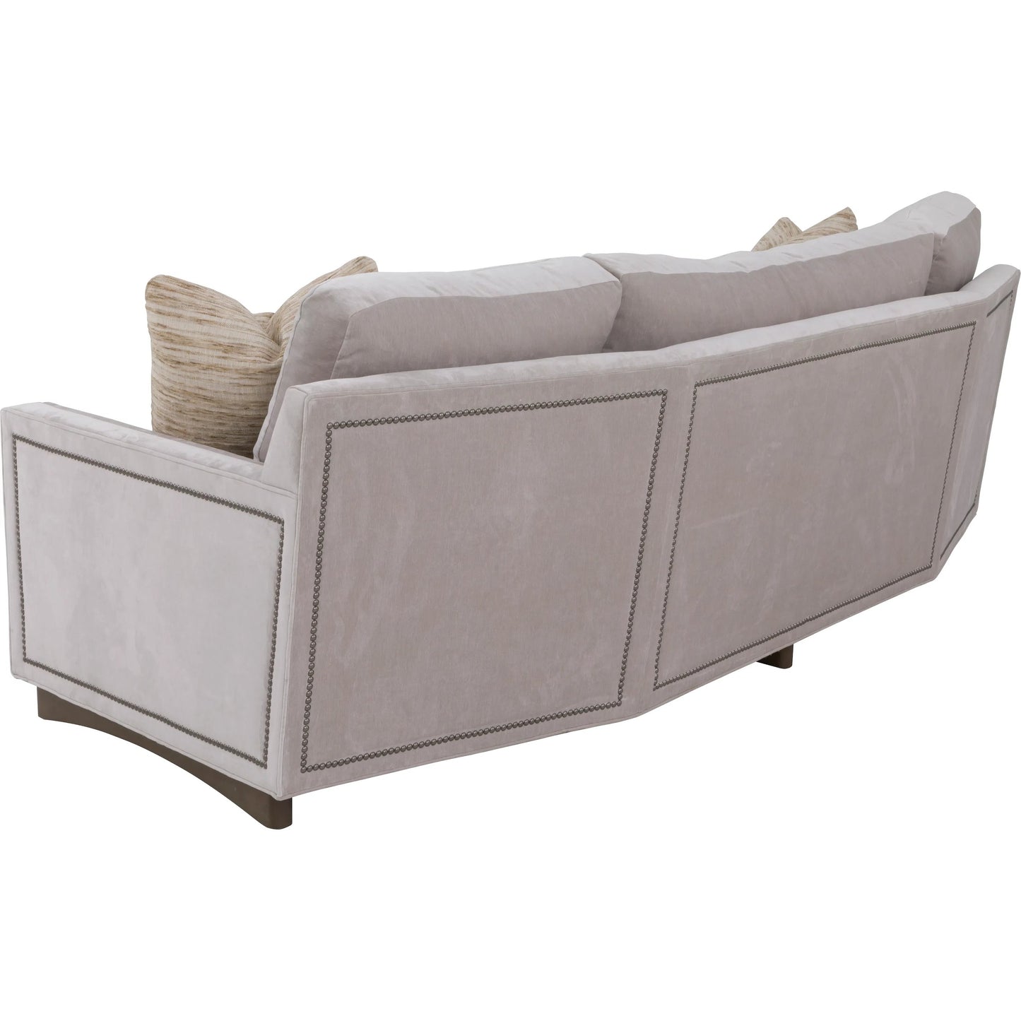 001 SI-2636143 | Additional Silo | Enzo Sofa w/2 Beach Contrast Pillows by Fairfield Chair in grey and platinum. Made from beech solids in a unique style.