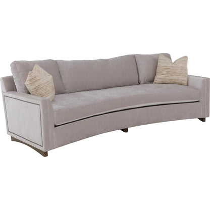 Enzo Sofa w/2 Beach Contrast Pillows by Fairfield Chair in grey and platinum. Made from beech solids in a unique style.
