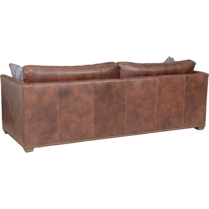 Chesterfield Sofa by Fairfield Chair in brown and caramel. Made from beech solids in a unique style.