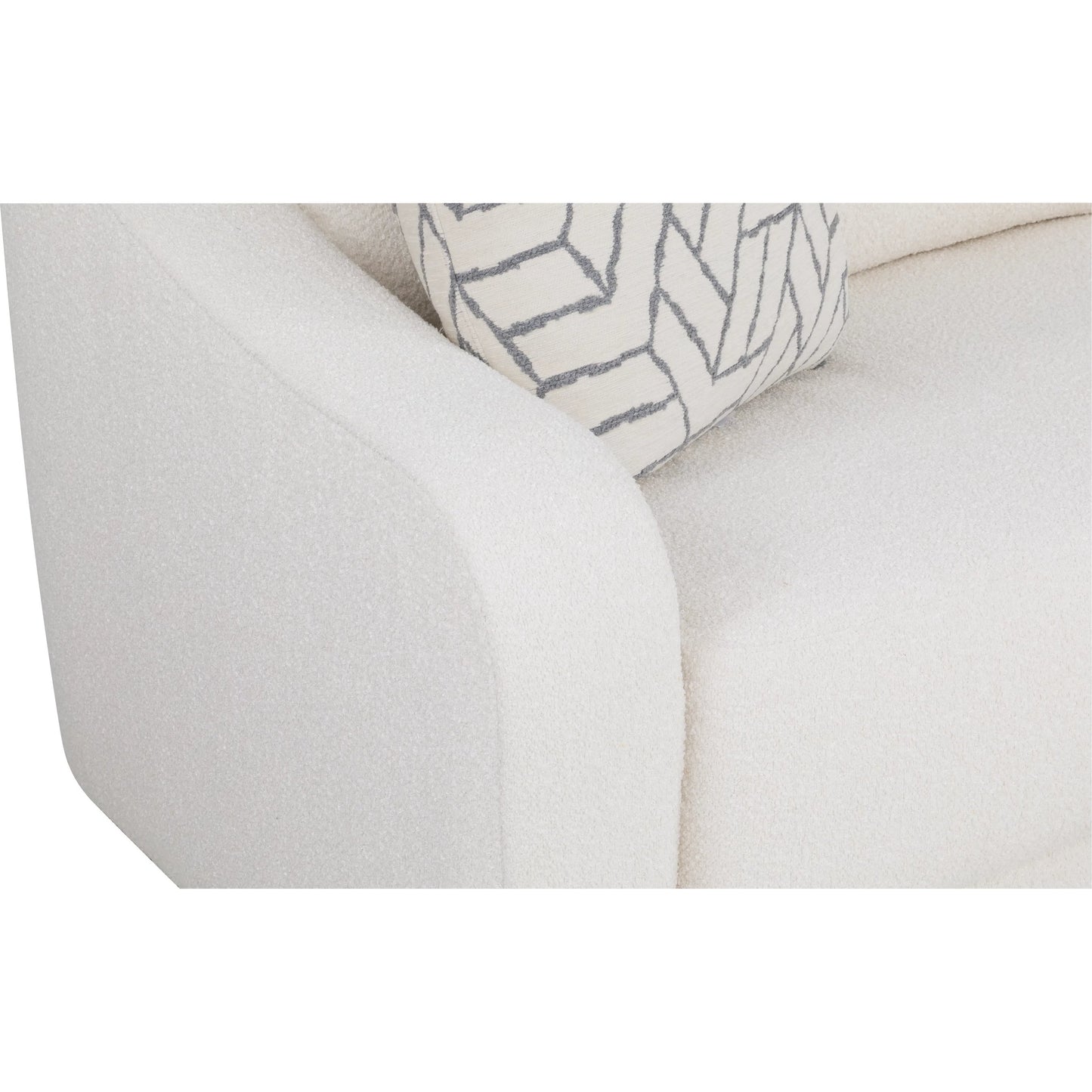004 SI-2636181 | Closeup | Hollis Grande Sofa by Fairfield Chair in cream and white. Made from beech solids in a unique style.