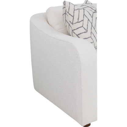 Hollis Grande Sofa by Fairfield Chair in cream and white. Made from beech solids in a unique style.