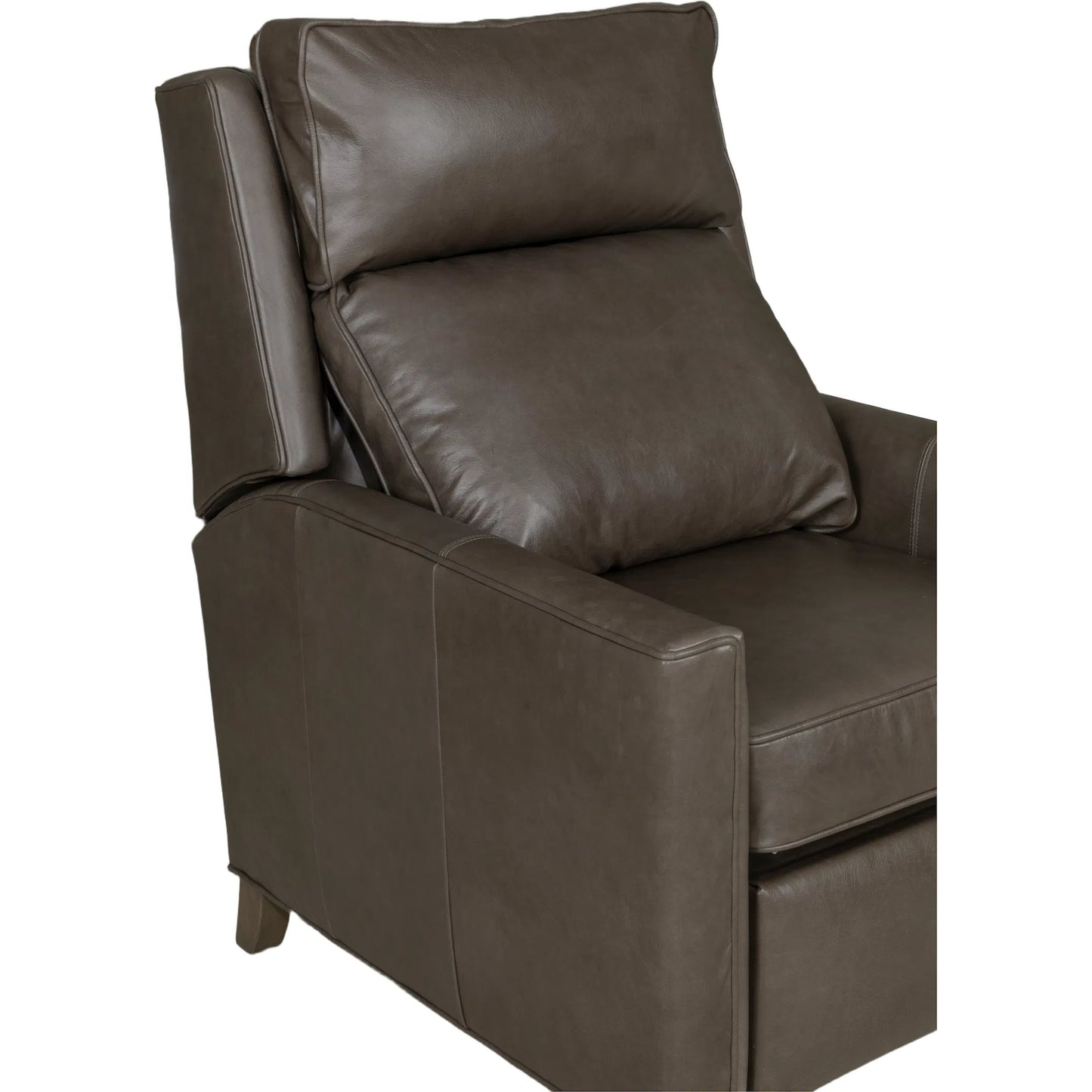 005 SI-2636182 | Closeup | Beth Page Manual Push Back Recliner by Fairfield Chair in dark brown. Made from beech solids in a unique style.